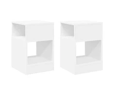 Žurnalinis staliukas 2 pcs Balta 30,5 x 30 x 45 cm
