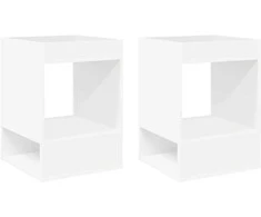 Žurnalinis staliukas 2 pcs Balta 40 x 40 x 56 cm