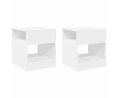 Žurnalinis staliukas 2 pcs Balta 40,5 x 40 x 45 cm