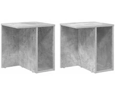 Žurnalinis staliukas 2 pcs Betono pilka 37 x 32 x 40 cm
