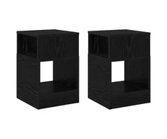 Žurnalinis staliukas 2 pcs Juodas ąžuolas 30,5 x 30 x 45 cm