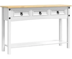 Žurnalinis staliukas su stalčių Corona Balta 114 x 34,5 x 73 cm