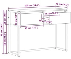 Žurnalinis staliukas Pilkas Sonoma 100 x 36 x 75 cm