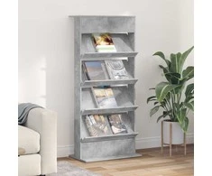 Žurnalų stovas Betono pilka 70 x 41 x 156 cm Apdirbta mediena