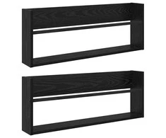 Žurnalų stovas su lentyna 2 pcs Juodas ąžuolas 80 x 12 x 30 cm