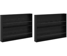 Žurnalų stovas su lentyna 2 pcs Juodas ąžuolas 100 x 12 x 70 cm