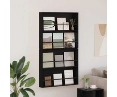 Žurnalų stovas su lentyna 2 pcs Juodas ąžuolas 80 x 12 x 70 cm