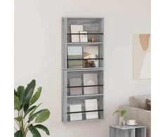 Žurnalų stovas su lentyna 2 pcs Pilkas Sonoma 60 x 12 x 70 cm
