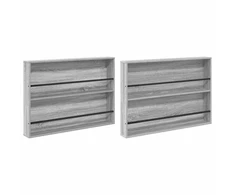 Žurnalų stovas su lentyna 2 pcs Pilkas Sonoma 100 x 12 x 70 cm