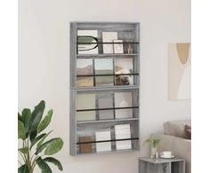 Žurnalų stovas su lentyna 2 pcs Pilkas Sonoma 80 x 12 x 70 cm