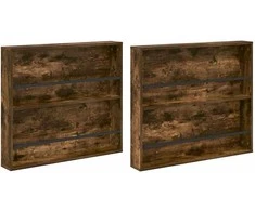 Žurnalų stovas su lentyna 2 pcs Rūkyta ąžuolas 80 x 12 x 70 cm