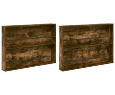 Žurnalų stovas su lentyna 2 pcs Rūkyta ąžuolas 100 x 12 x 70 cm