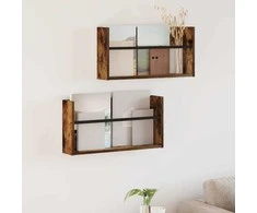 Žurnalų stovas su lentyna 2 pcs Rūkyta ąžuolas 60 x 12 x 30 cm