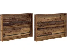 Žurnalų stovas su lentyna 2 pcs Senas medis 100 x 12 x 70 cm