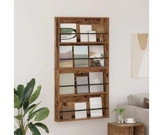 Žurnalų stovas su lentyna 2 pcs Senas medis 80 x 12 x 70 cm