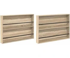 Žurnalų stovas su lentyna 2 pcs Sonoma ąžuolas 100 x 12 x 70 cm
