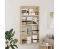 Žurnalų stovas su lentyna 2 pcs Sonoma ąžuolas 80 x 12 x 70 cm