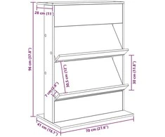Žurnalų stovas Betono pilka 70 x 41 x 96 cm Apdirbta mediena