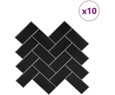 Žuvies kaulo plytelė 10 pcs Juoda 30 x 30 cm