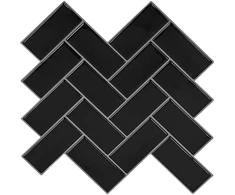 Žuvies kaulo plytelė 10 pcs Juoda 30 x 30 cm