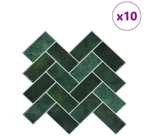 Žuvies kaulo plytelė 10 pcs Tamsiai žalia 30 x 30 cm
