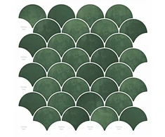 Žuvies žvynų plytelė 10 pcs Tamsiai žalia 30 x 30 cm