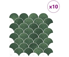 Žuvies žvynų plytelė 10 pcs Tamsiai žalia 30 x 30 cm