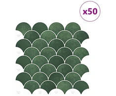 Žuvies žvynų plytelė 50 pcs Tamsiai žalia 30 x 30 cm