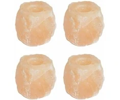 Druskos akmens tealight laikikliai Rožinė Druskos akmuo