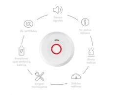 Dūmų detektorius XP-750W su WIFI, integruota 10 metų baterija 3V (6 vnt.)
