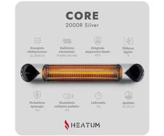 Infraraudonųjų spindulių šildytuvas Heatum H2000R CORE Sidabrinis