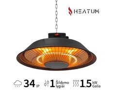 Infraraudonųjų spindulių šildytuvas Heatum H1500 AURA