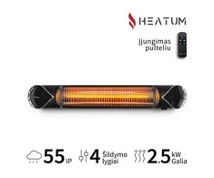 Infraraudonųjų spindulių šildytuvas Heatum H2500R CORE Juodas