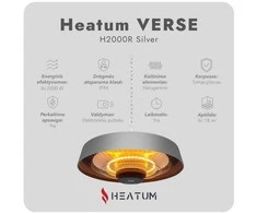 Infraraudonųjų spindulių šildytuvas Heatum H2000R VERSE Juodas