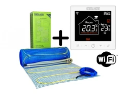 Komplektas: Grand Meyer® EcoNG170 grindų šildymo kilimėlis 170W/m + WiFi termostatas SN10, NG kilimėliai(modelis, plotas, išmatavimai, galia): EcoNG170-045, 4,5m2, 0,5x9m, 765W