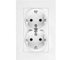 Panasonic Karre potinkinis kištukinis lizdas dvigubas (Schuko, IP20), baltas (90967056)