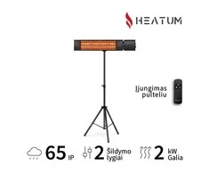 Pastatomas Infraraudonųjų spindulių šildytuvas Heatum H2000R URBAN Juodas su trikoju stovu