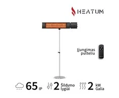 Pastatomas Infraraudonųjų spindulių šildytuvas Heatum H2000R URBAN Juodas su vienkoju stovu