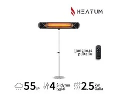 Pastatomas Infraraudonųjų spindulių šildytuvas Heatum H2500R CORE Juodas su vienkoju stovu