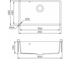 Compotexa Akmens masės plautuvė HELIKA Arca SQA104W, Silicsana spalva: Grafitas | Graphite 222