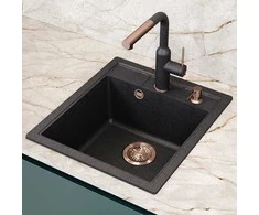 Compotexa Akmens masės plautuvė HELIKA Nova SQN100W, Silicsana spalva: Juoda | Juodas metallic 601
