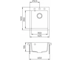 Compotexa Akmens masės plautuvė HELIKA Simplex SQS100W, Silicsana spalva: Migdolinė | Blanched almond 113