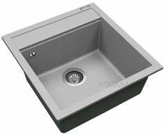 Compotexa Dirbtinio granito plautuvė HELIKA Tesa SQT100W Šiltas betonas | Argent 220