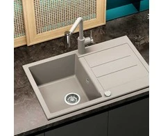 Compotexa Akmens masės plautuvė HELIKA Tessa SQT101AW, Silicsana spalva: Juoda | Juodas metallic 601