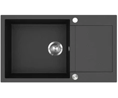 Compotexa Akmens masės plautuvė HELIKA TessaPlus SQT104AWP, Silicsana spalva: Juoda | Juodas metallic 601