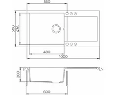 Compotexa Akmens masės plautuvė HELIKA TessaPlus SQT103AWP, Silicsana spalva: Balta | Alba 710
