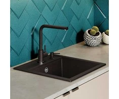 Compotexa Dirbtinio granito plautuvė HELIKA Tessa SQT100W, Silicsana spalva: Šiltas betonas | Argent 220