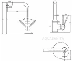 Aquasanita Compotexa Plautuvės maišytuvas HELIKA Forte 5553 Silicsana, Maišytuvo spalva: Juoda | Juodas metallic 601