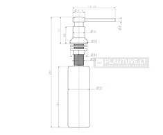 Compotexa Skysto muilo dozatorius plautuvei HELIKA DH-002, plieno spalvos