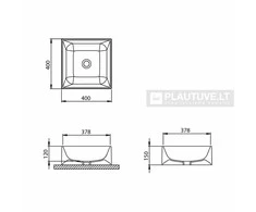 Praustuvas voniai Severe BQK40, Silicsana spalva: Šiltas betonas | Argent 220